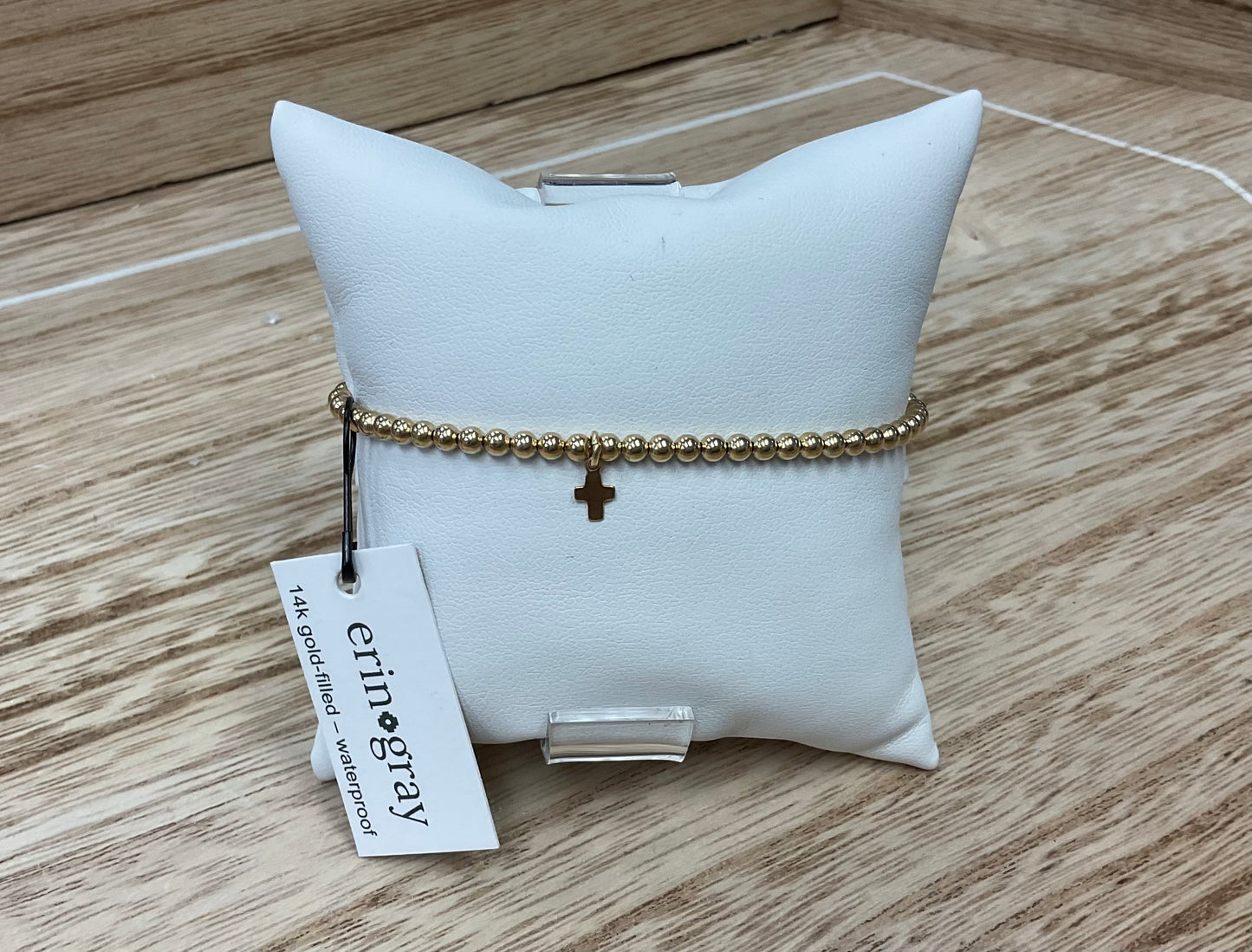 Erin Gray 3mm Bracelet with luxe cross