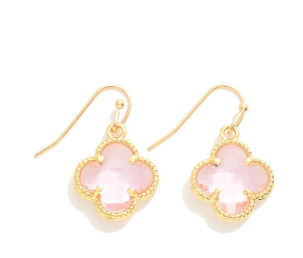 Resin Clover Drop Earrings