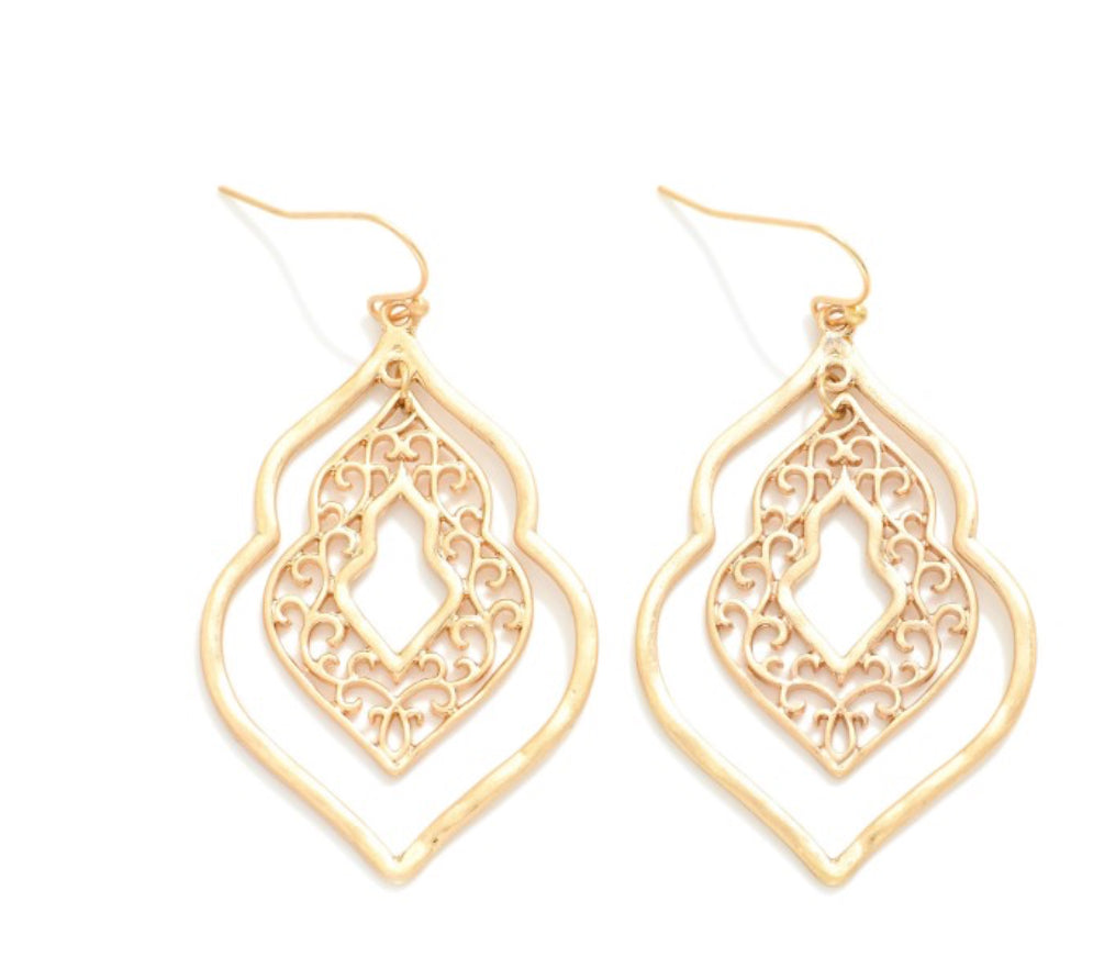 Geometric Hammered Earrings
