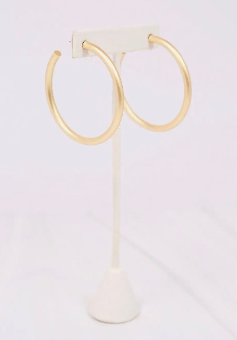 Matte Gold Hoops