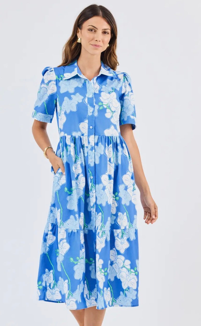 Coastal Orchid Midi Dress