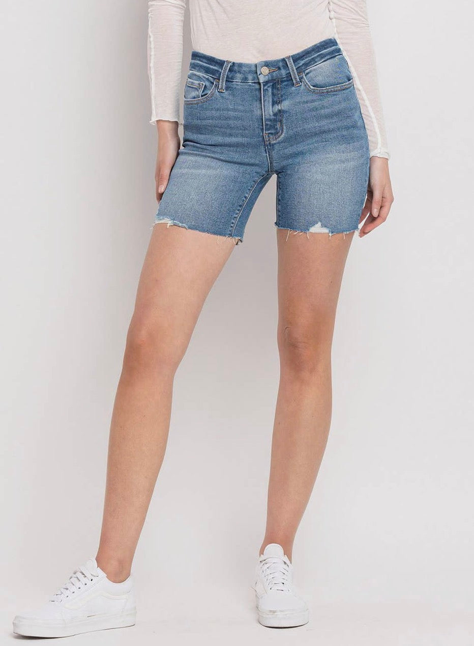 Mid Rise Midi Shorts