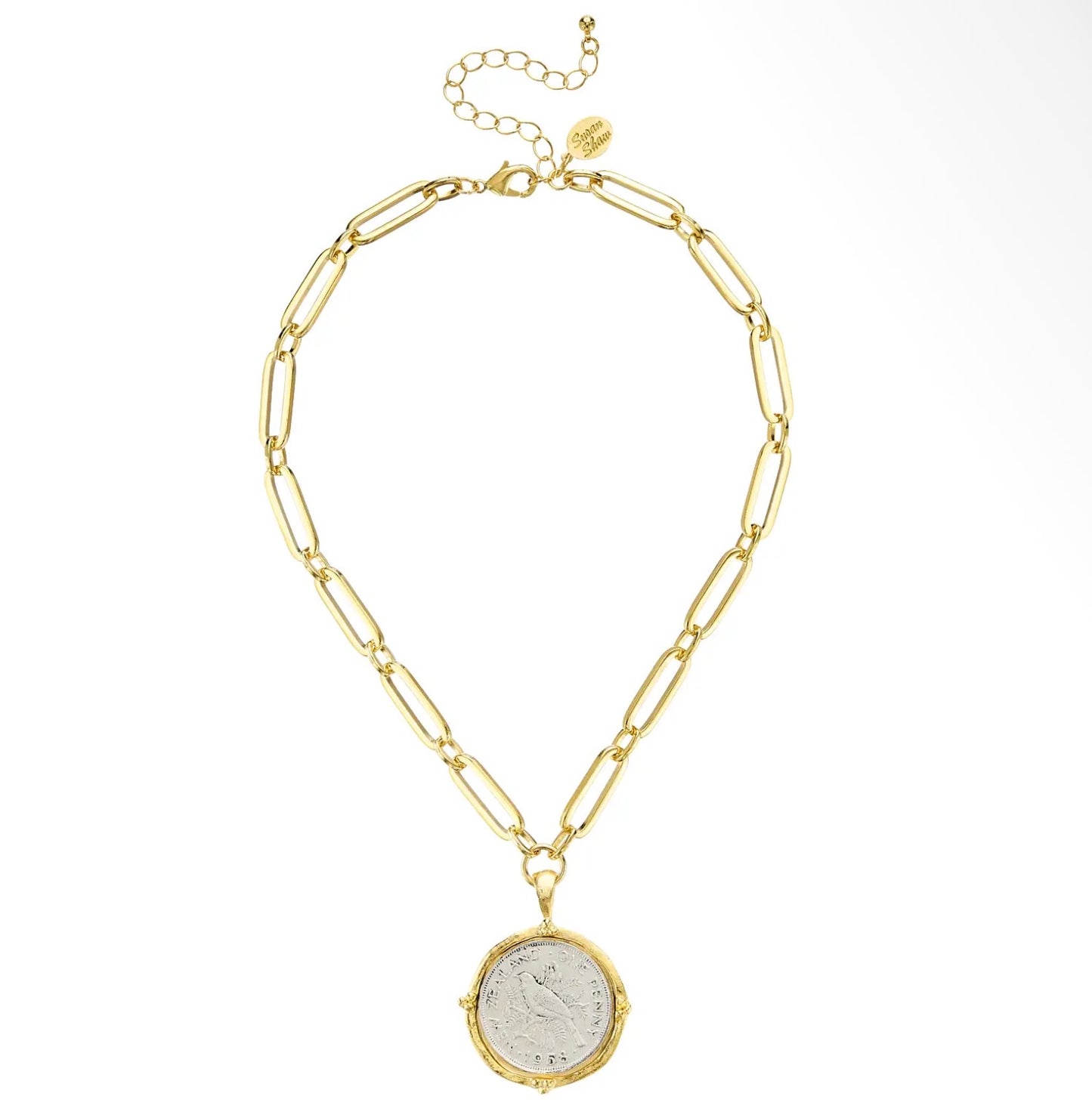 S.S. Bird Coin Paperclip Necklace