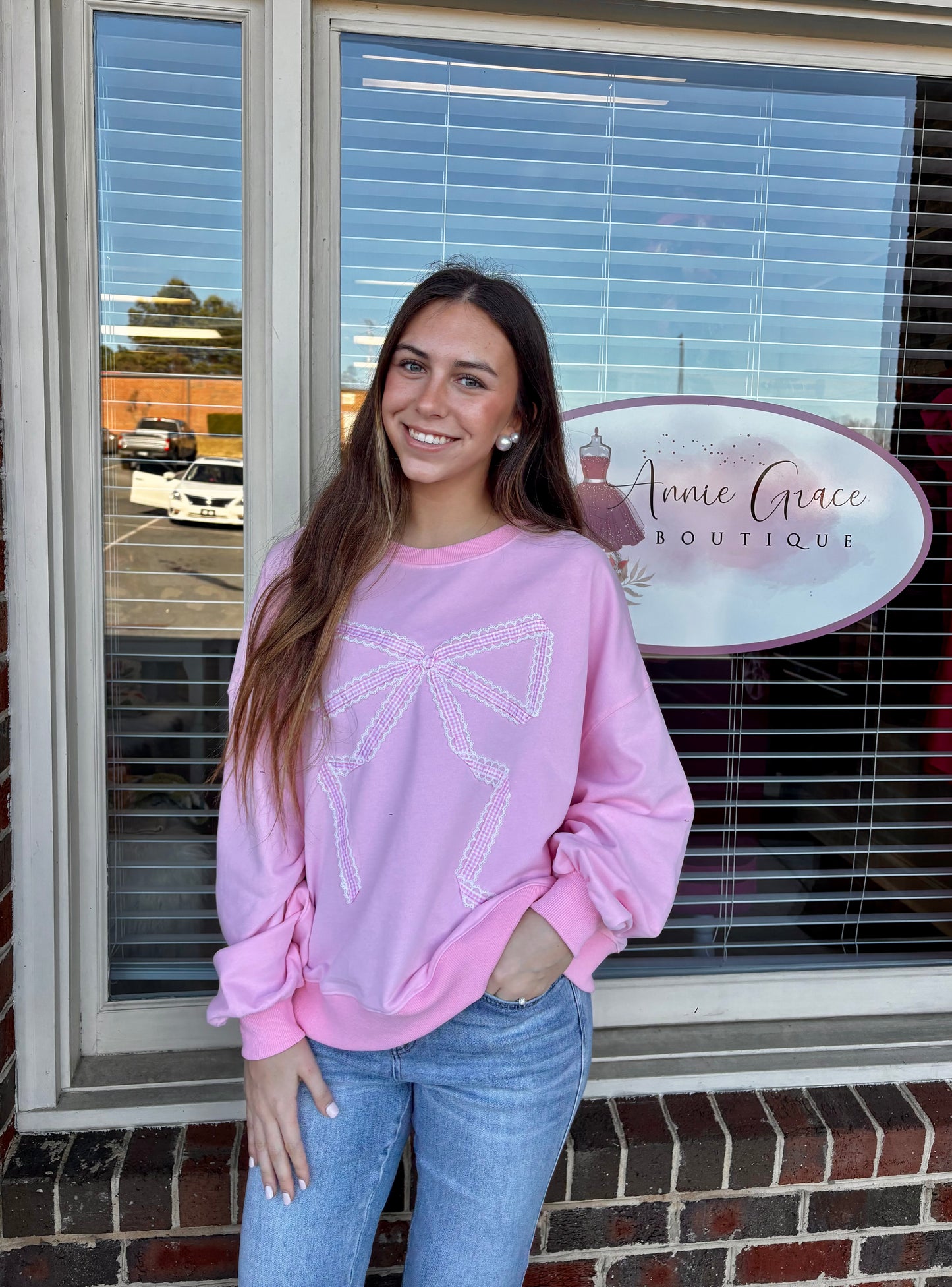 Pink Bow Sweatshirt