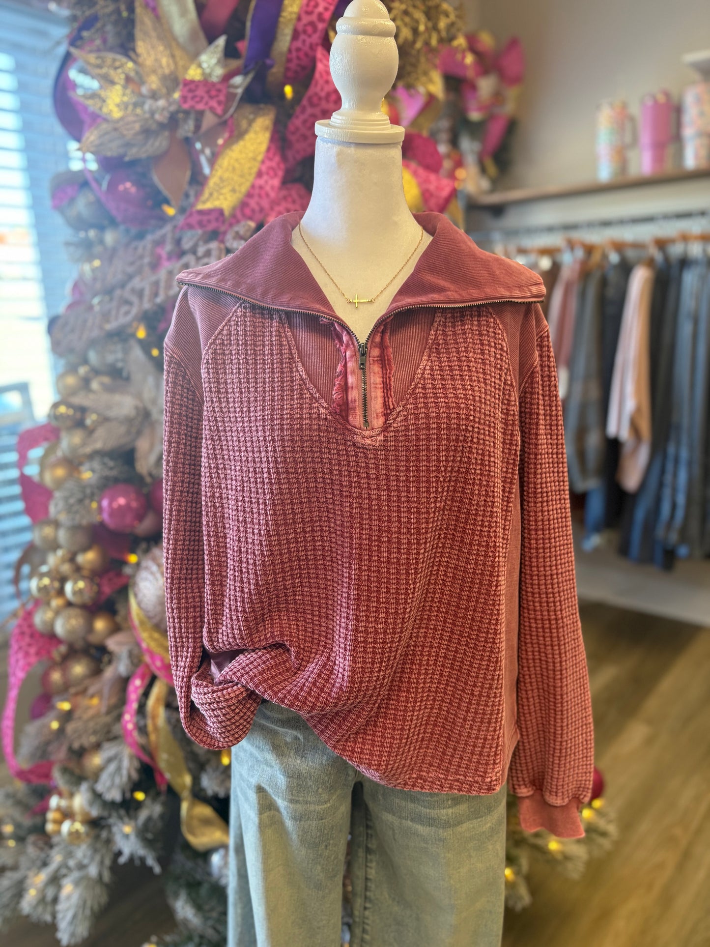 Mulberry 1/4 Zip Top