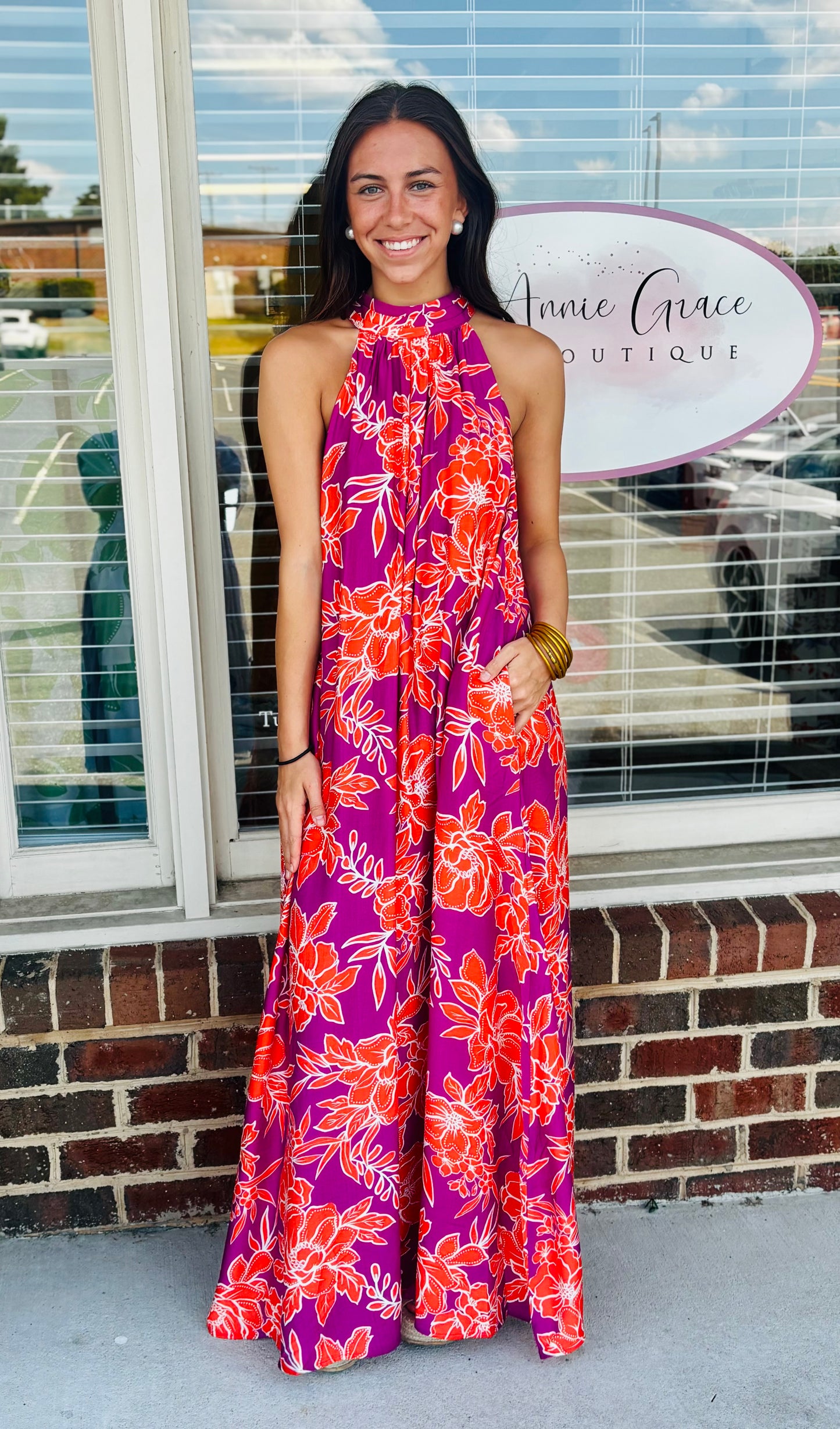Plum Floral Maxi Dress