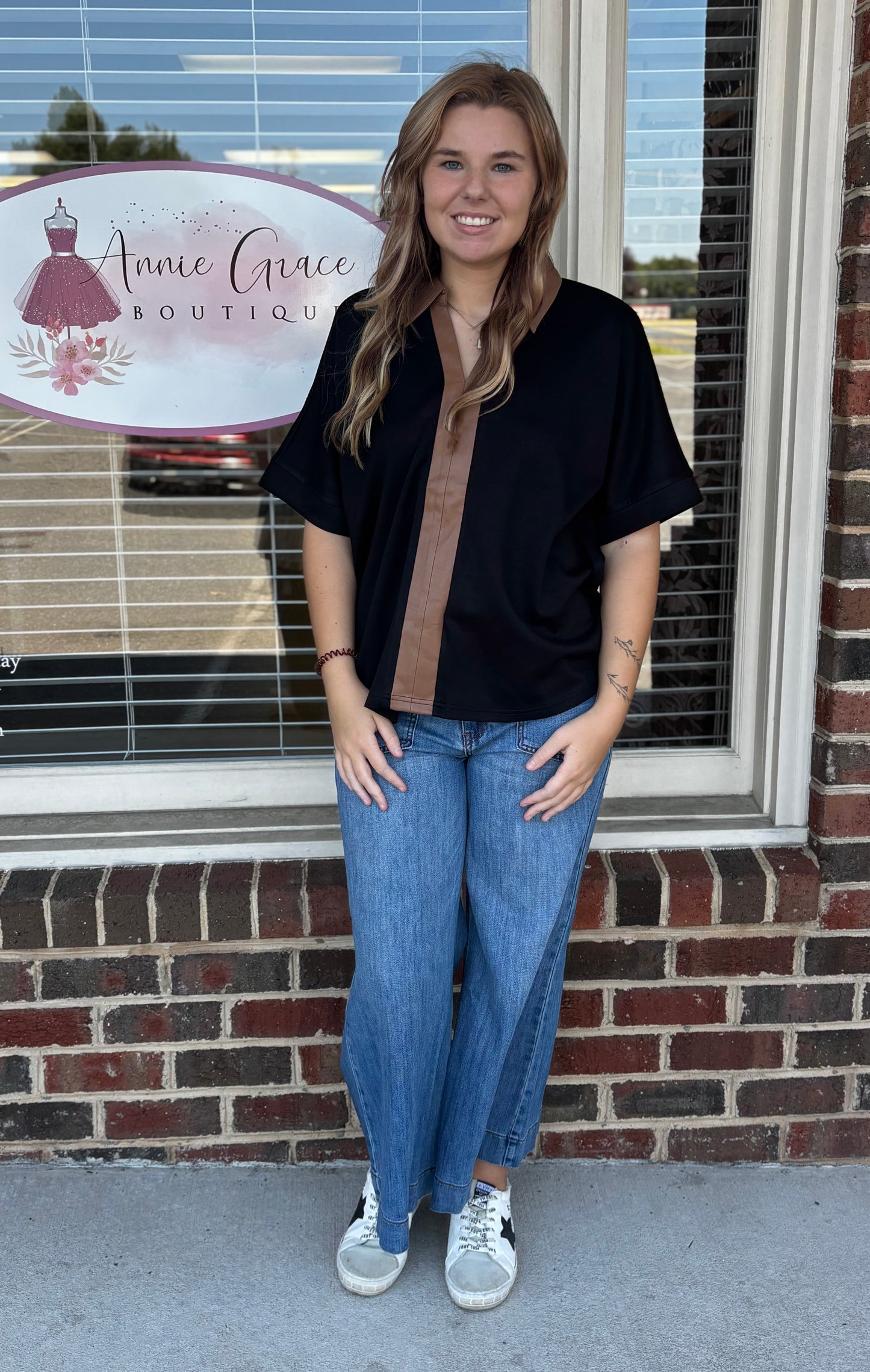 Leather & Luxe Top