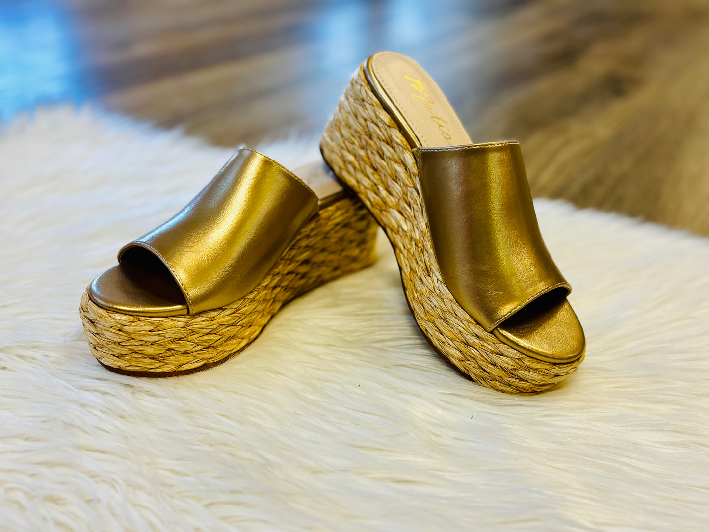 Nantucket Gold Woven Wedge