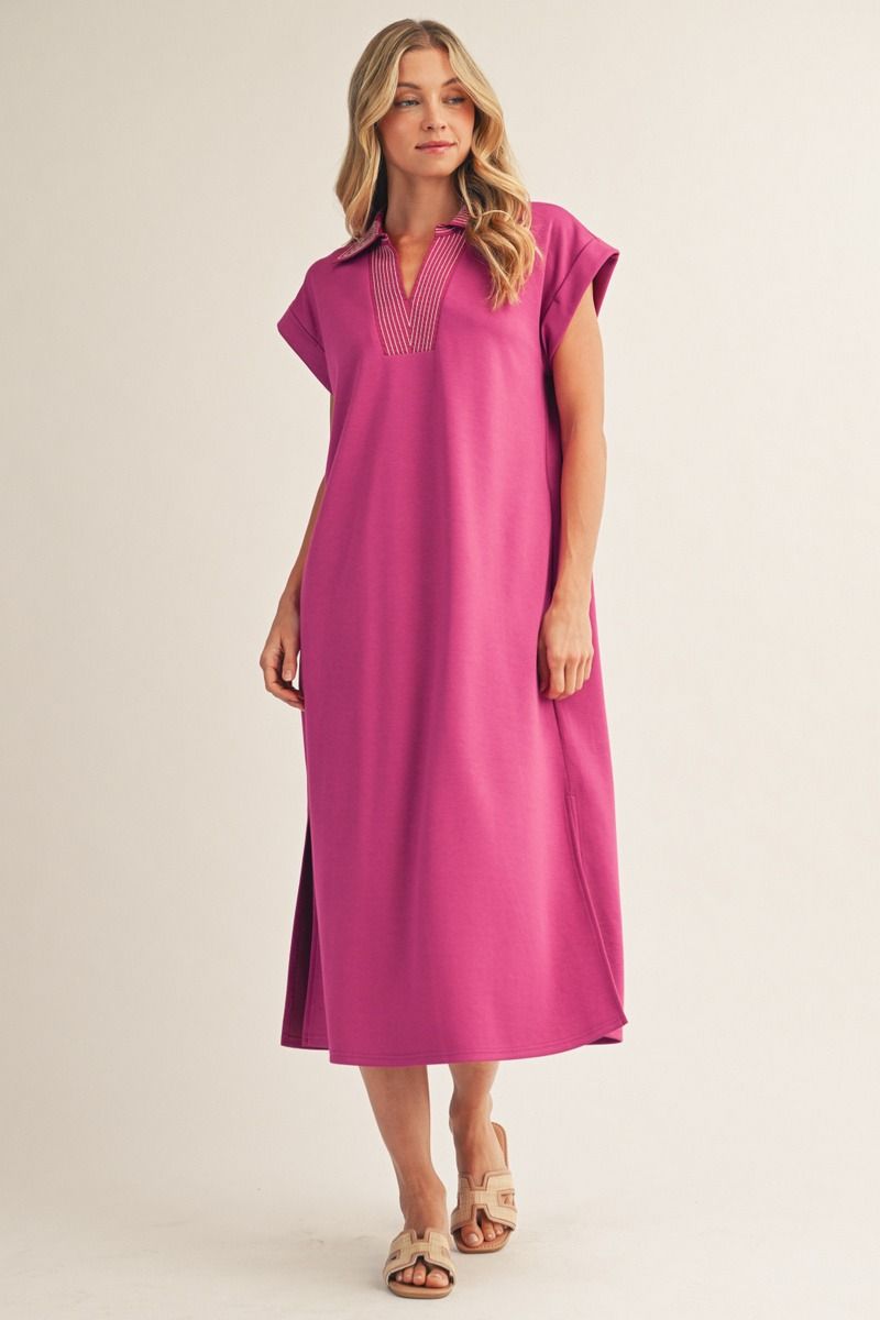 Magenta Midi Dress