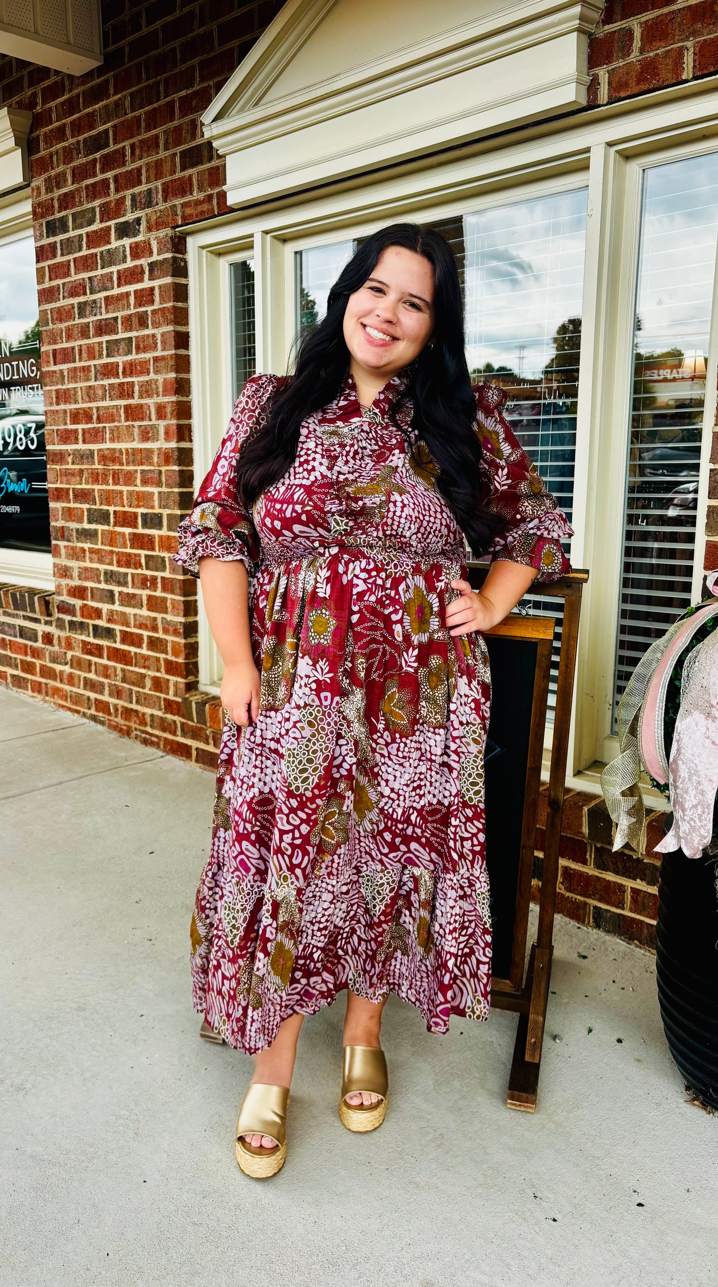 Boho Patchwork Midi Dress