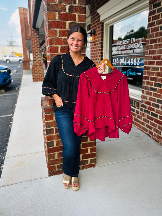 Texture Fabric Blouse