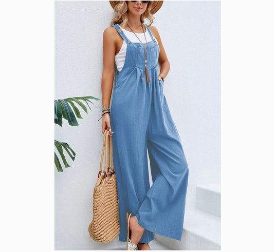 Light Blue Loose Fit Jumpsuit