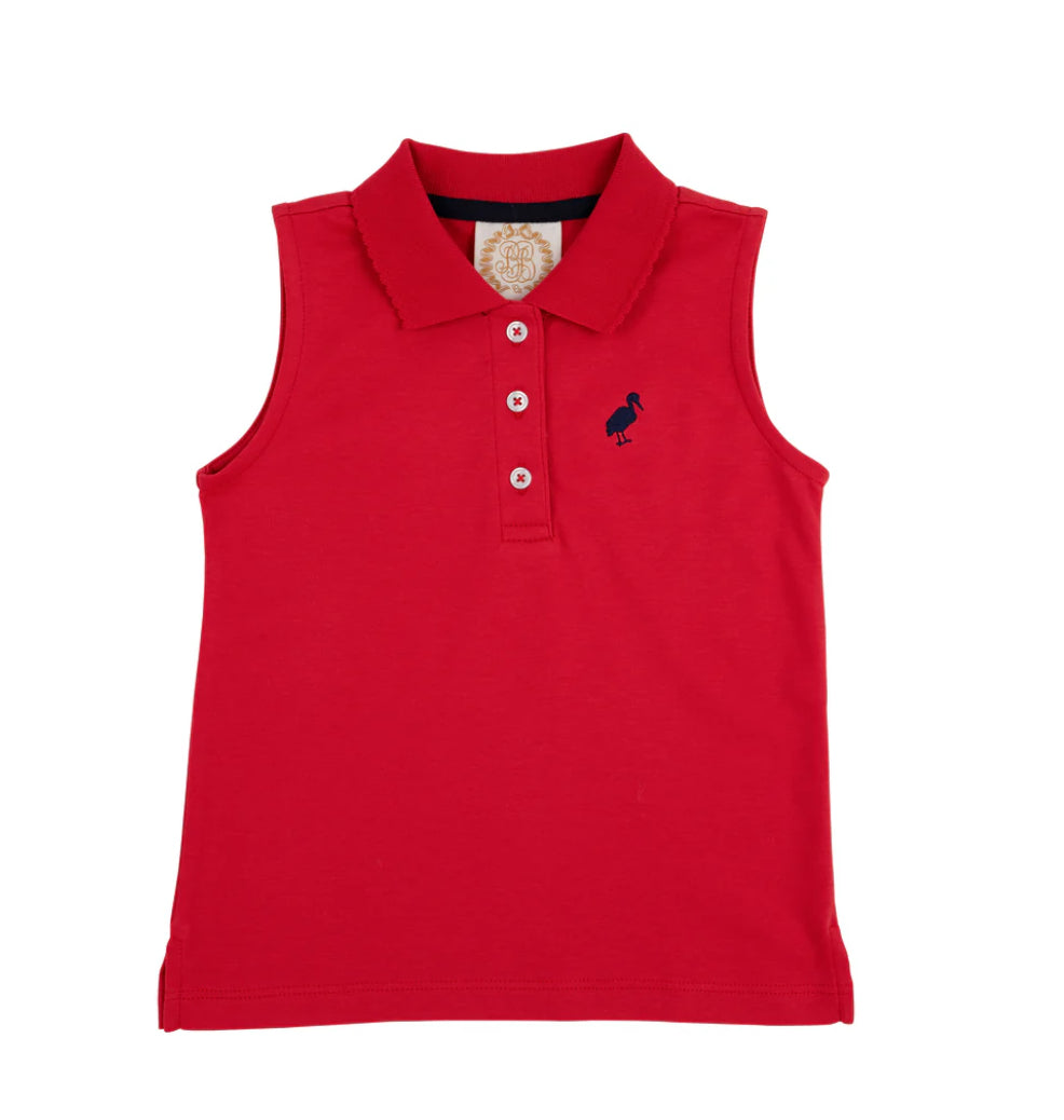 Red Sleeveless Anna Price Polo
