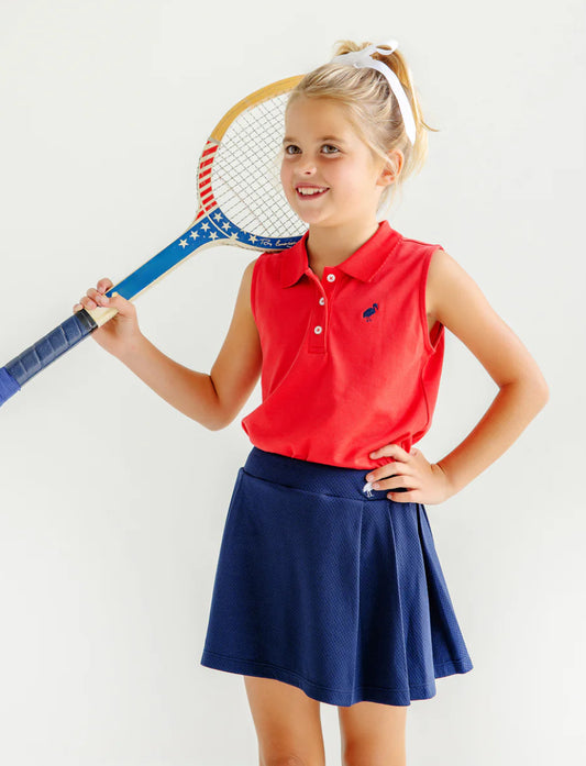 Red Sleeveless Anna Price Polo