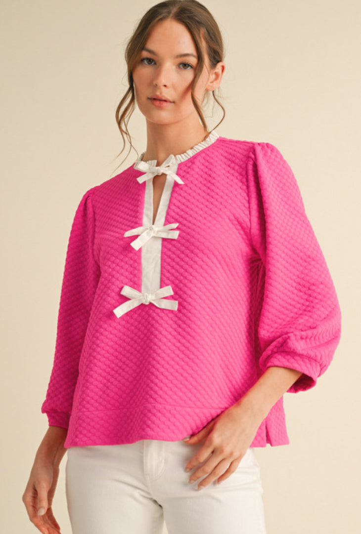 Pink Textured Top
