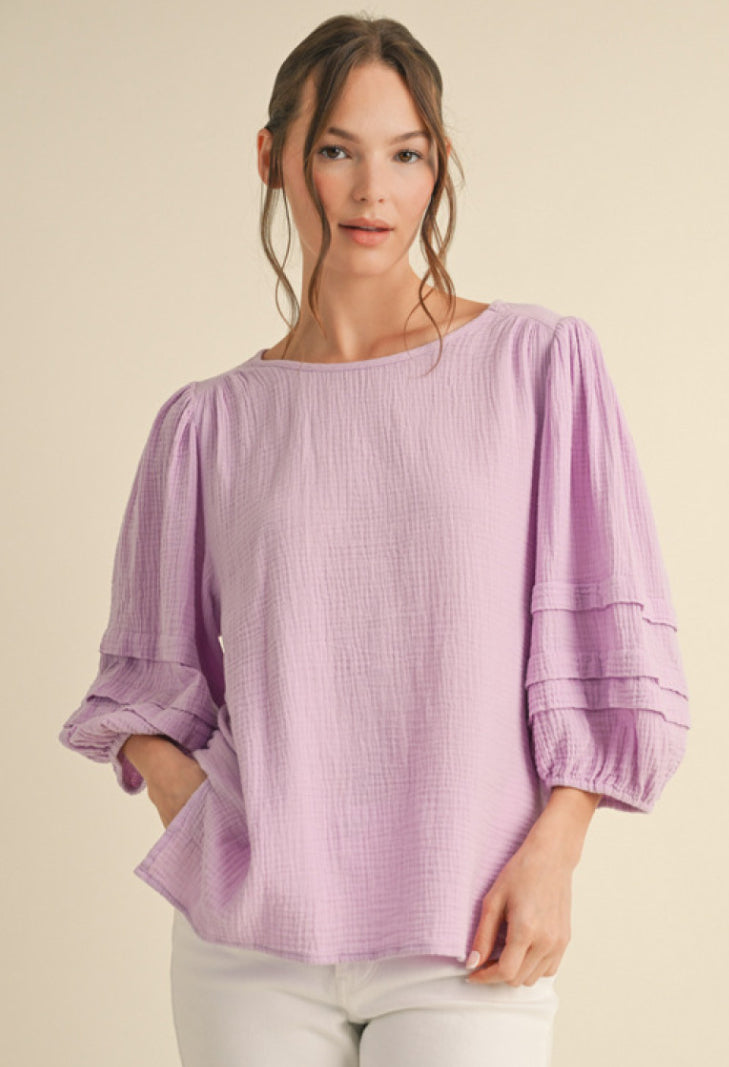 Lavender Gauze Top