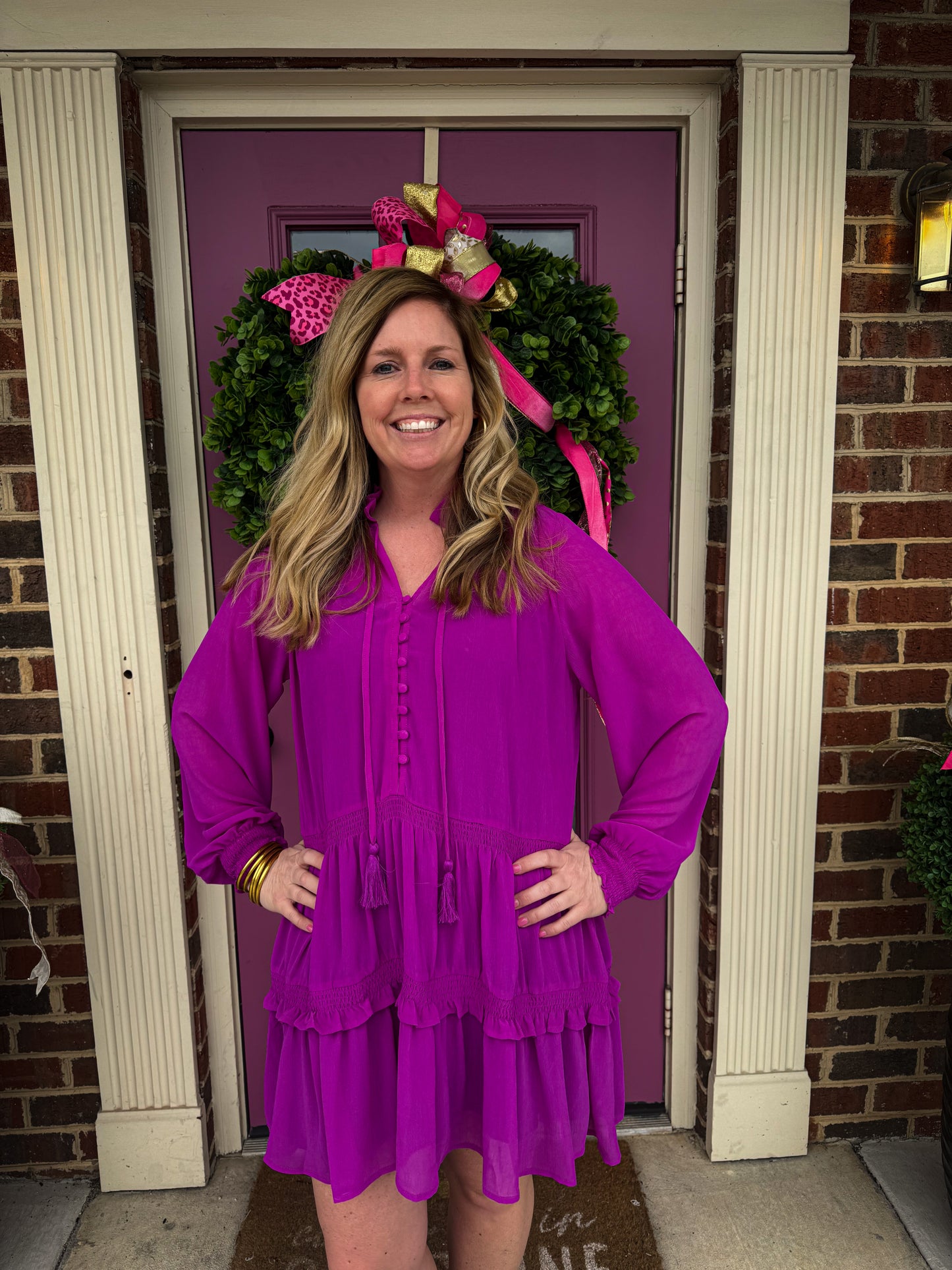 Your chiffon button down dress
