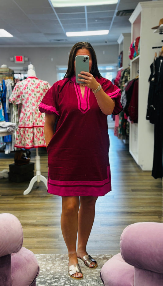 Burgundy Mini Dress