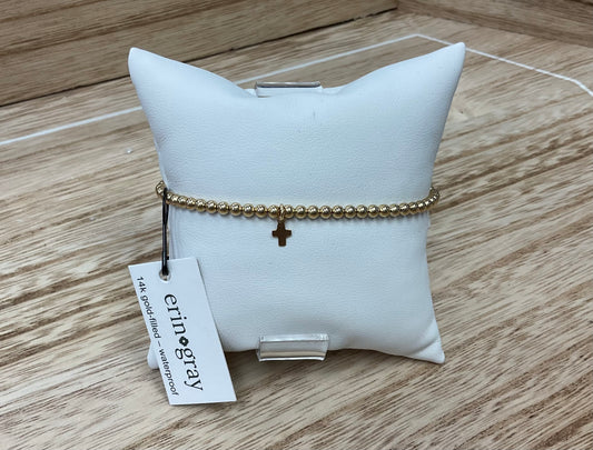 Erin Gray 3mm Bracelet with luxe cross