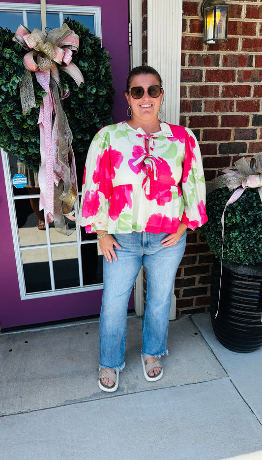 Peplum Print Blouse