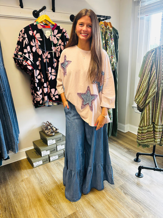 Dark Denim Palazzo Pants