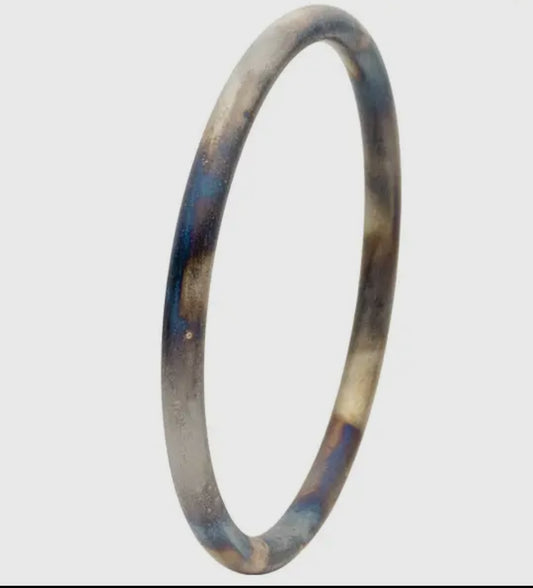 Round Bangle Burnished Gun Metal