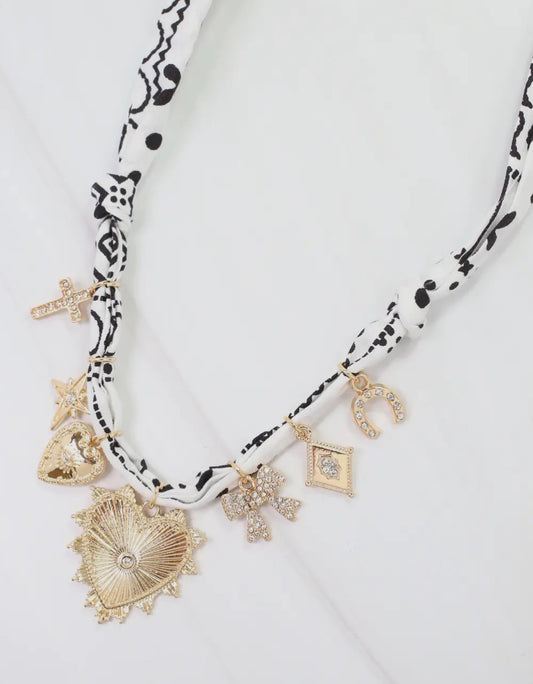 Rena Charm Scarf Necklace