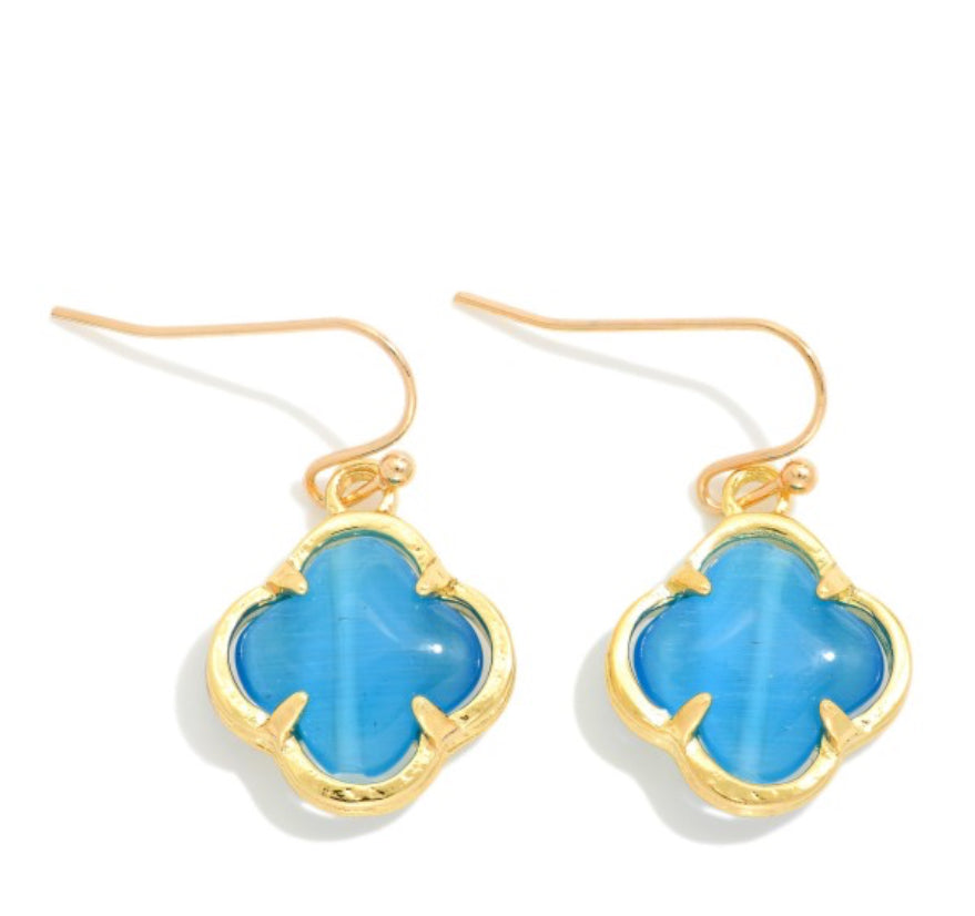 Resin Clover Drop Earrings