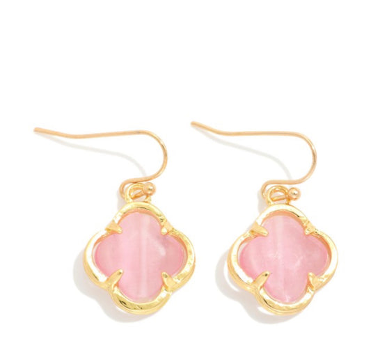 Resin Clover Drop Earrings