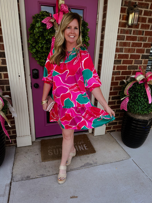 Magenta Abstract Dress