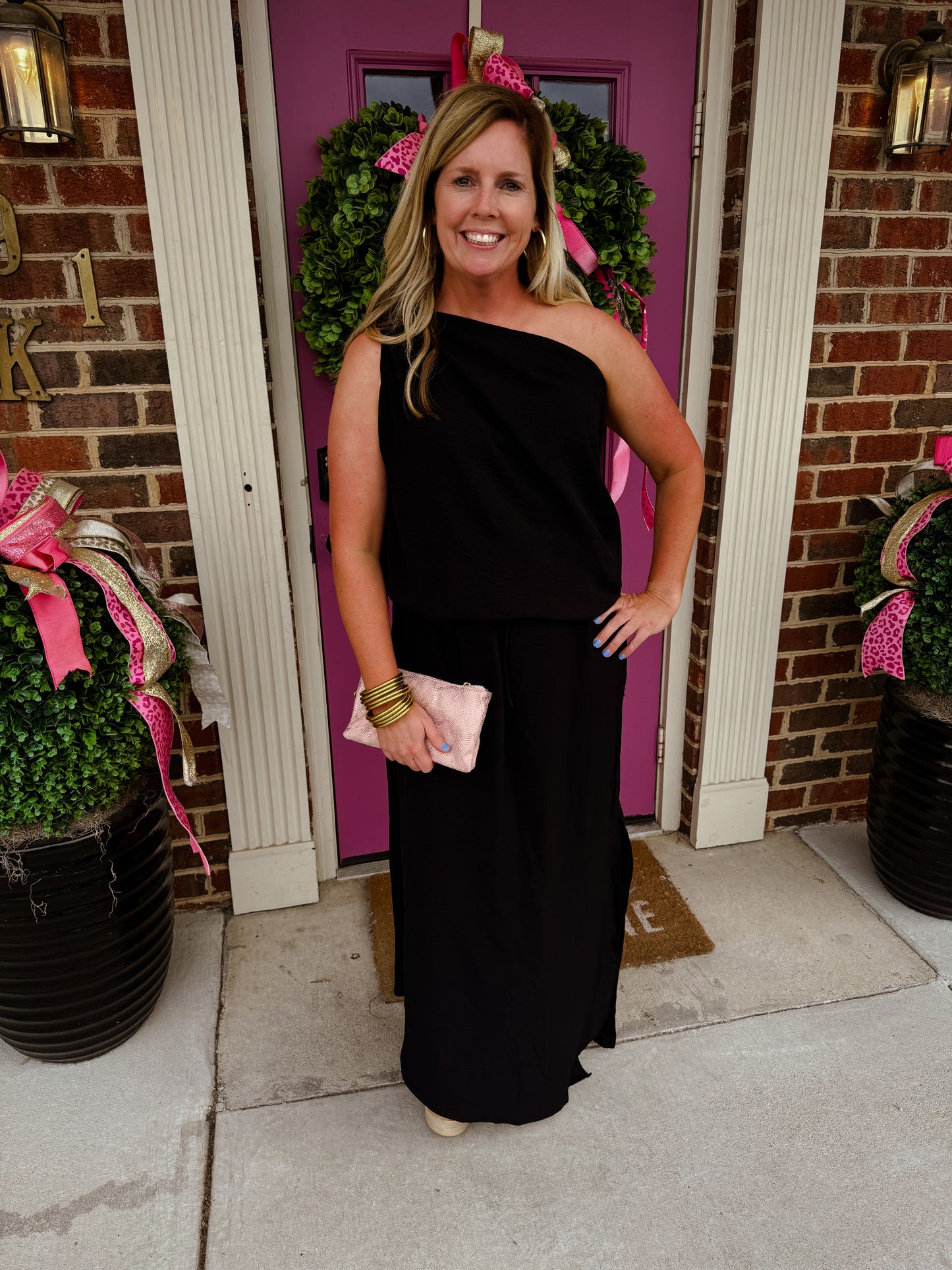 Black one shoulder Maxi