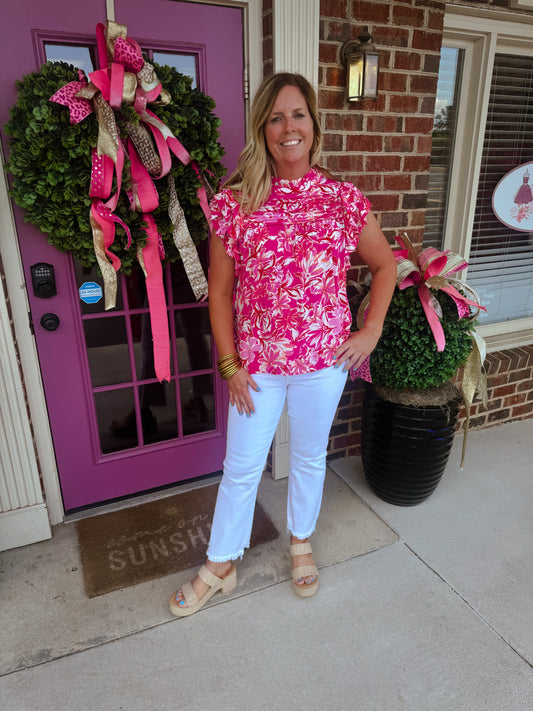 Fuchsia Floral Top