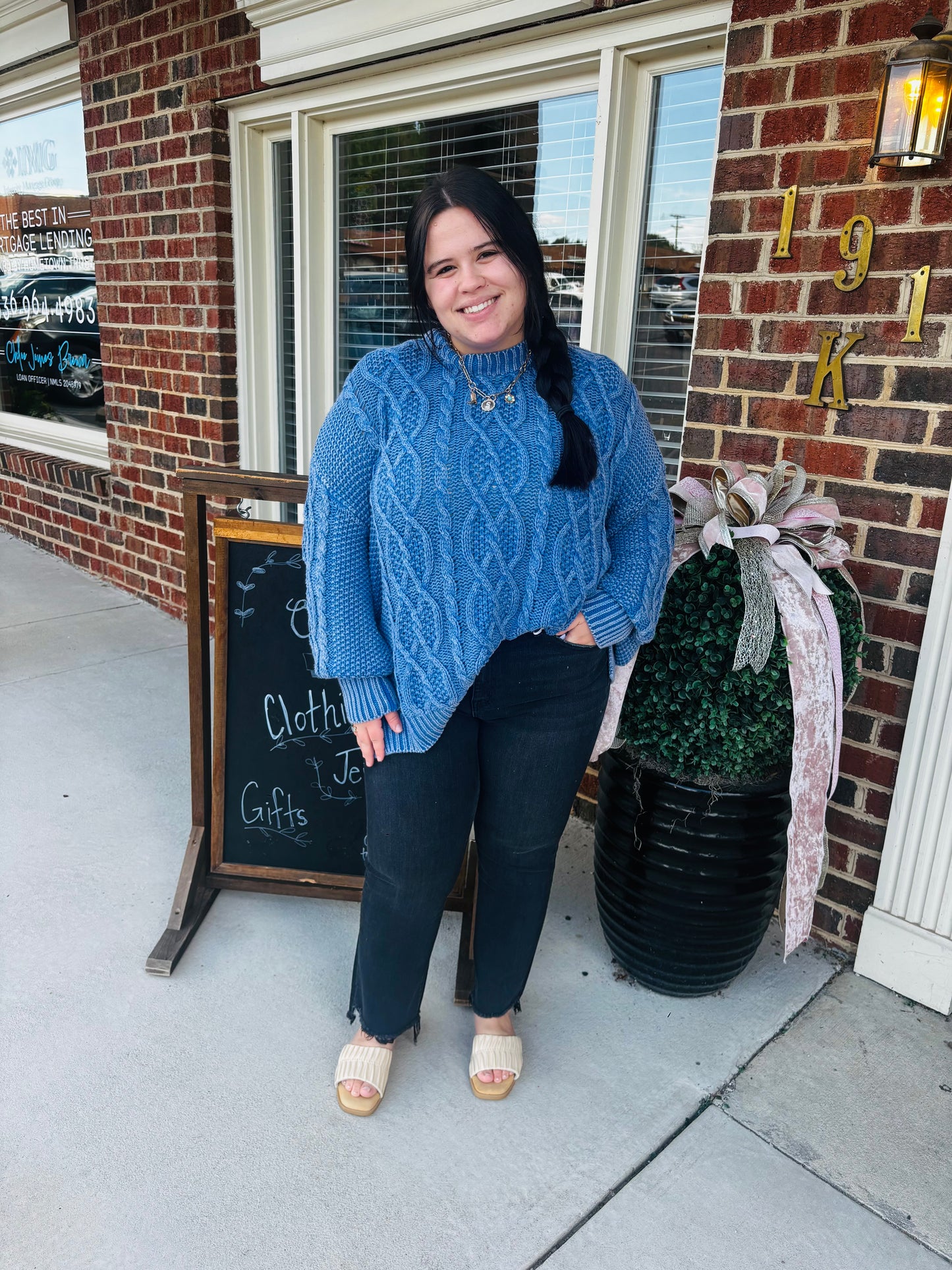 Cable knit sweater