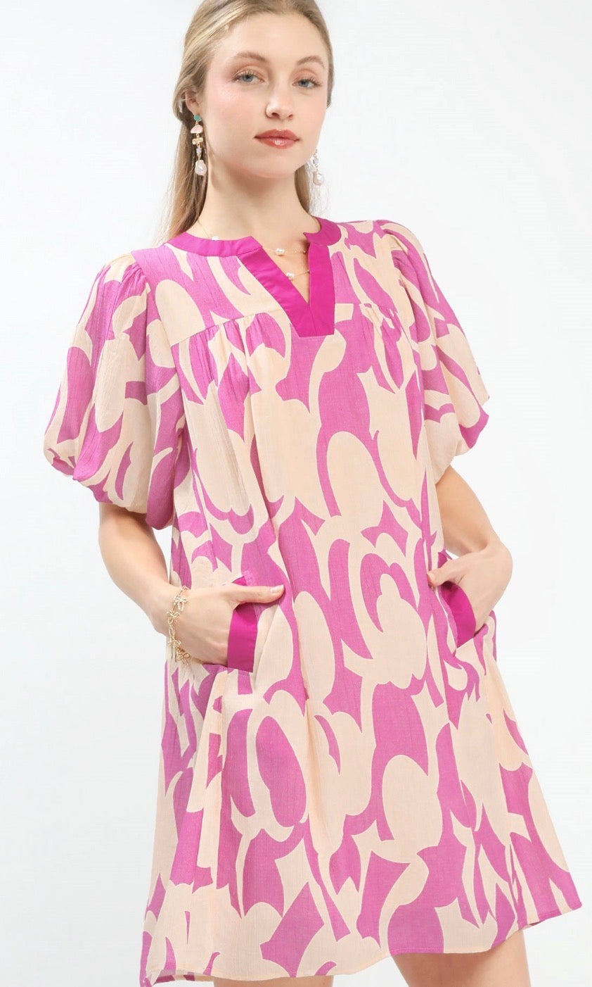 Pink peony dress