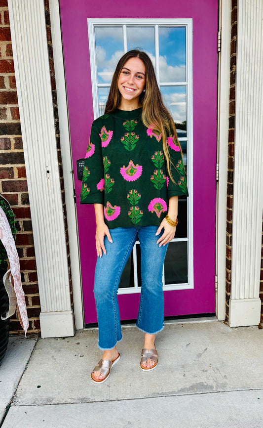 Floral Knit Sweater Top
