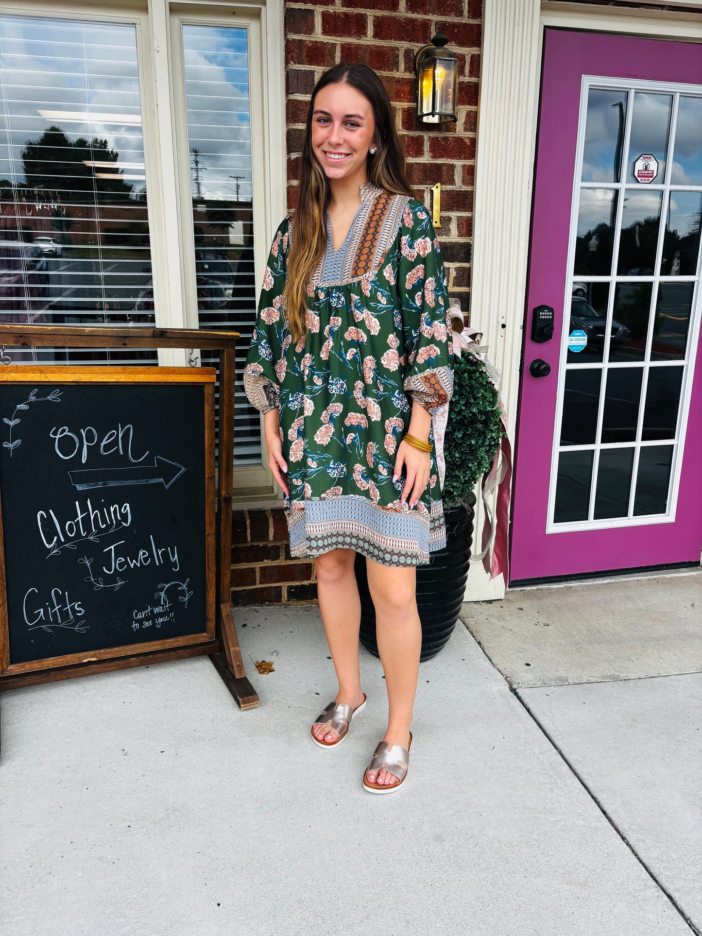 Boarder Print Tunic Dress