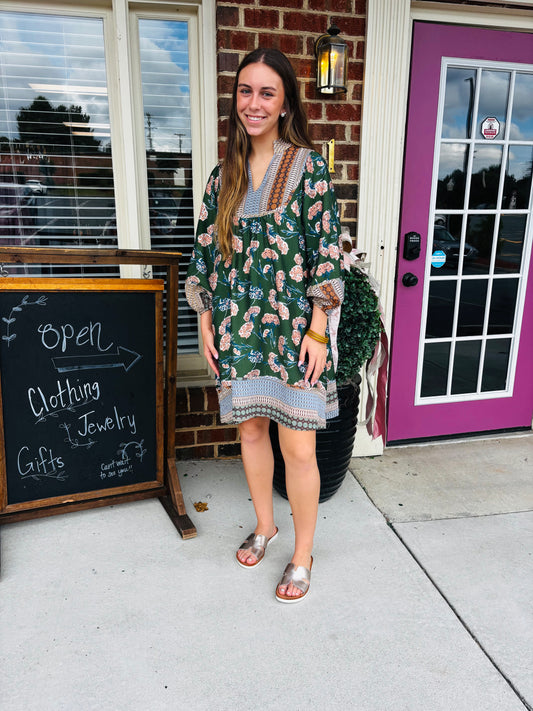 Boarder Print Tunic Dress