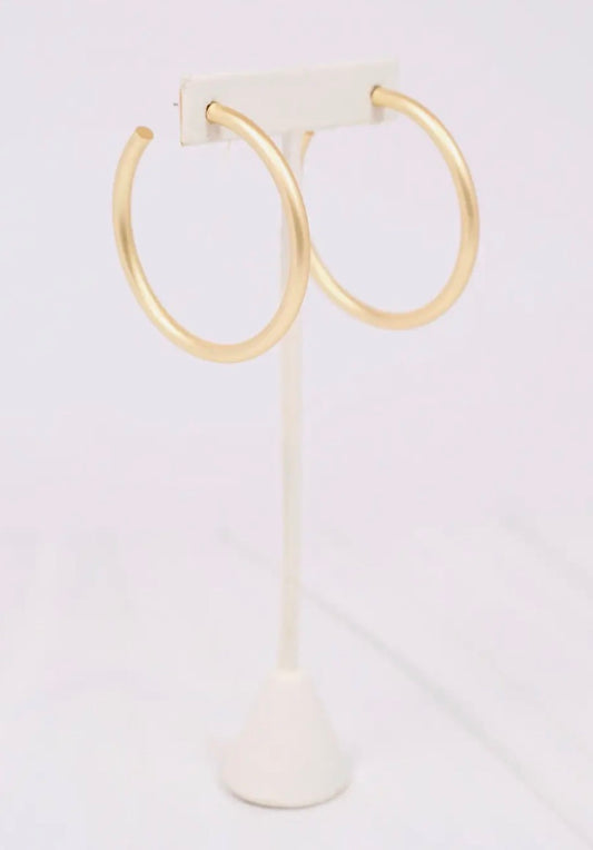 Matte Gold Hoops