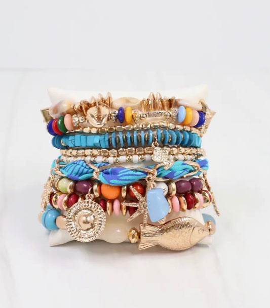 Urbana Beaded Stretch Bracelet Stack