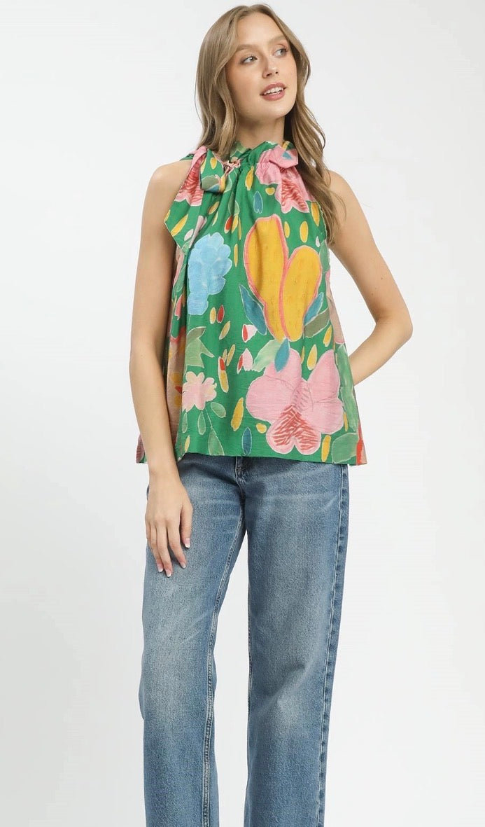 Painted Petals Halter Top