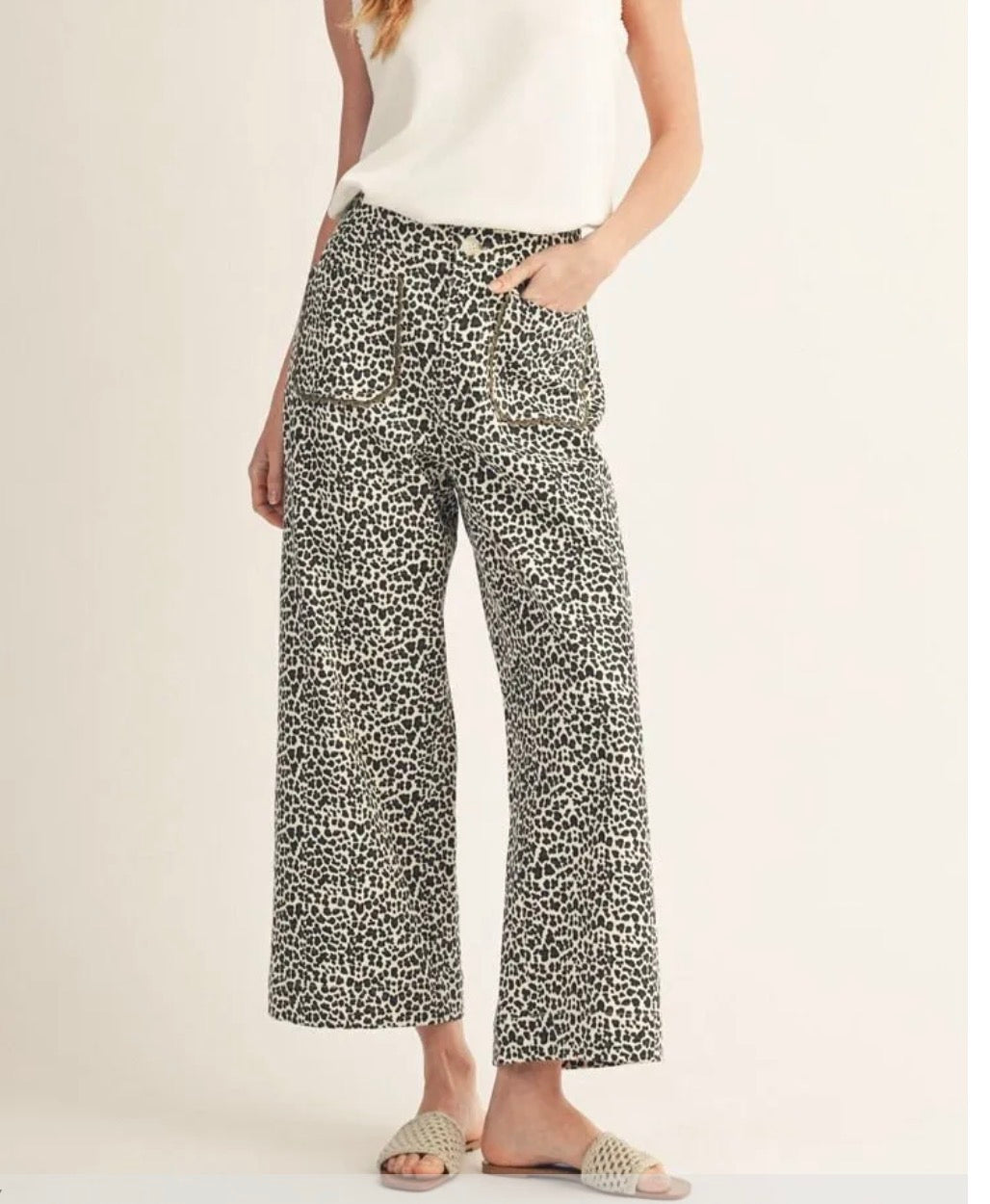 Wide Leg Leopard Pants