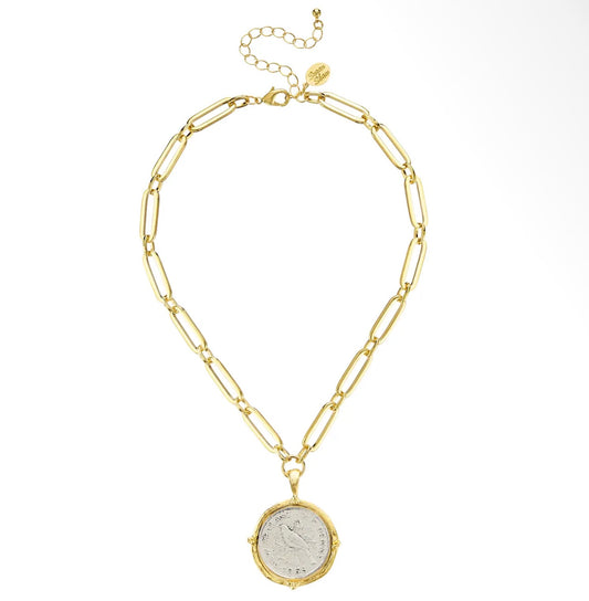 S.S. Bird Coin Paperclip Necklace