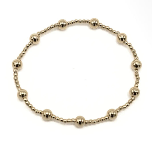 E.G. Malibu 2x5 14k Beaded Bracelet