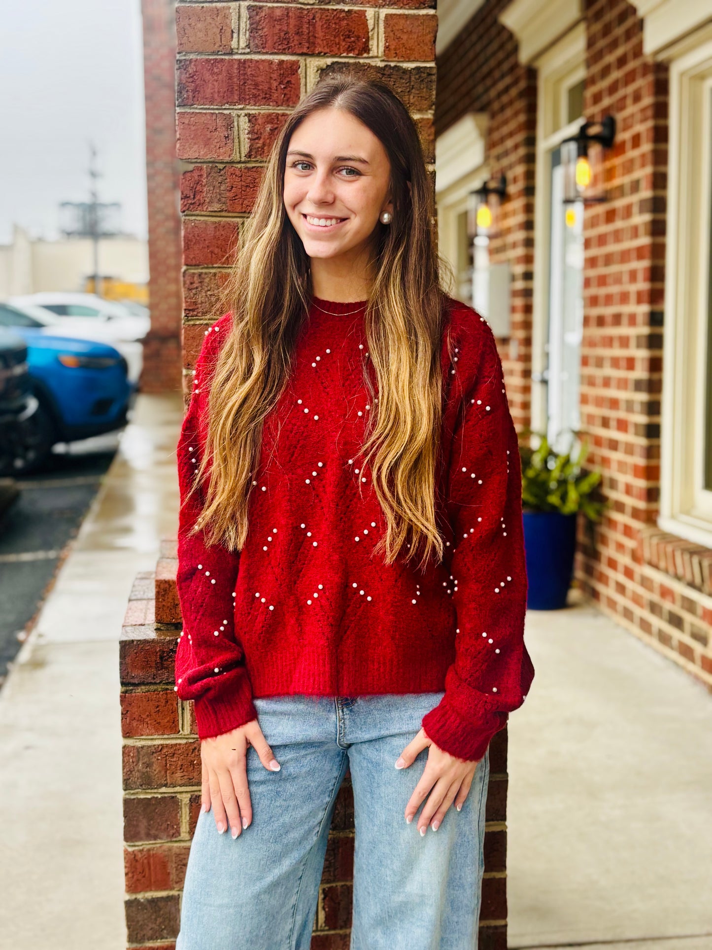 Crimson pearl Sweater