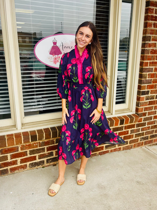 Rose Vine Midi Dress