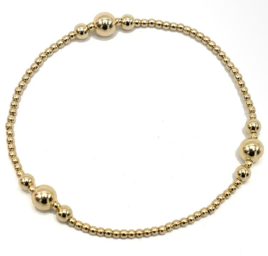E.G. Nantucket 2x6 14k Gold Beaded Bracelet