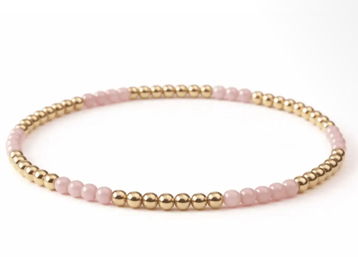 E.G. Refined Pink Stone 14k Gold Bracelet