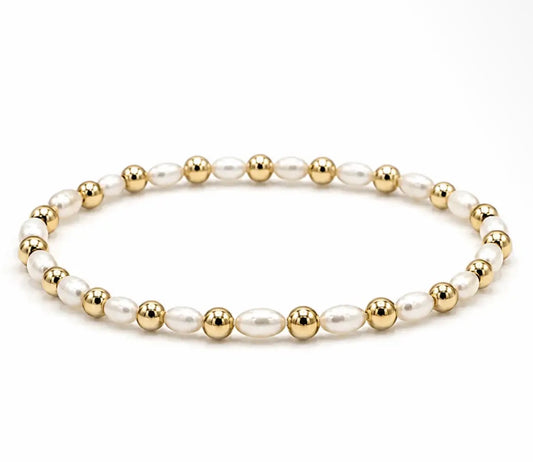 E.G. 4mm Montauk 14k gold & pearl