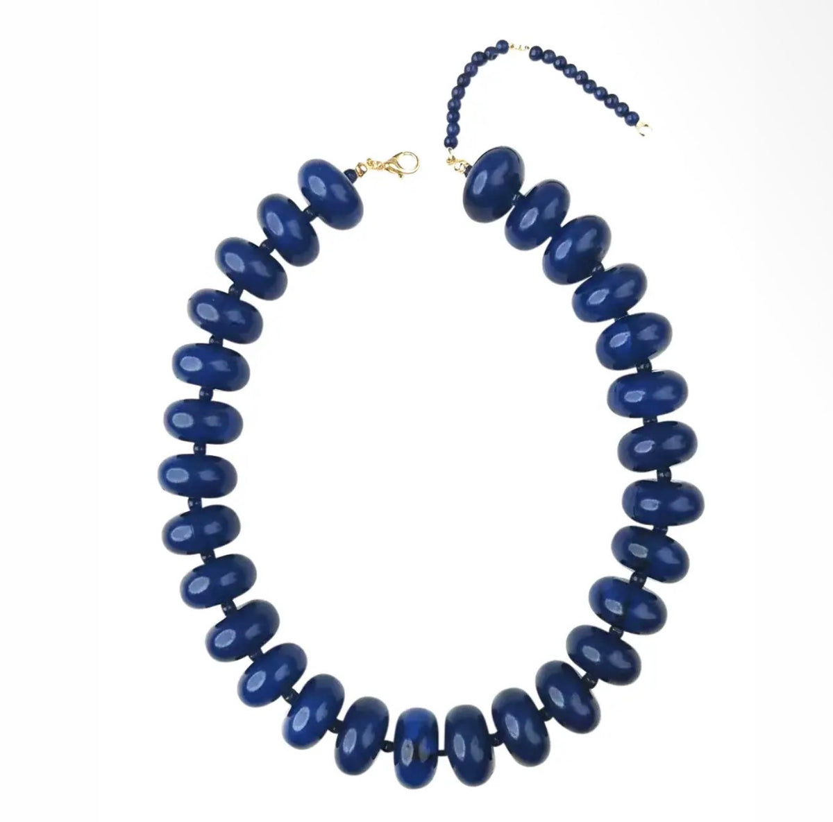 Bailey Chunky Beaded Necklace - Navy