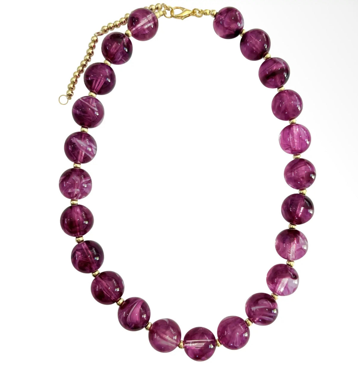 Plum Chunky Beaded Necklace